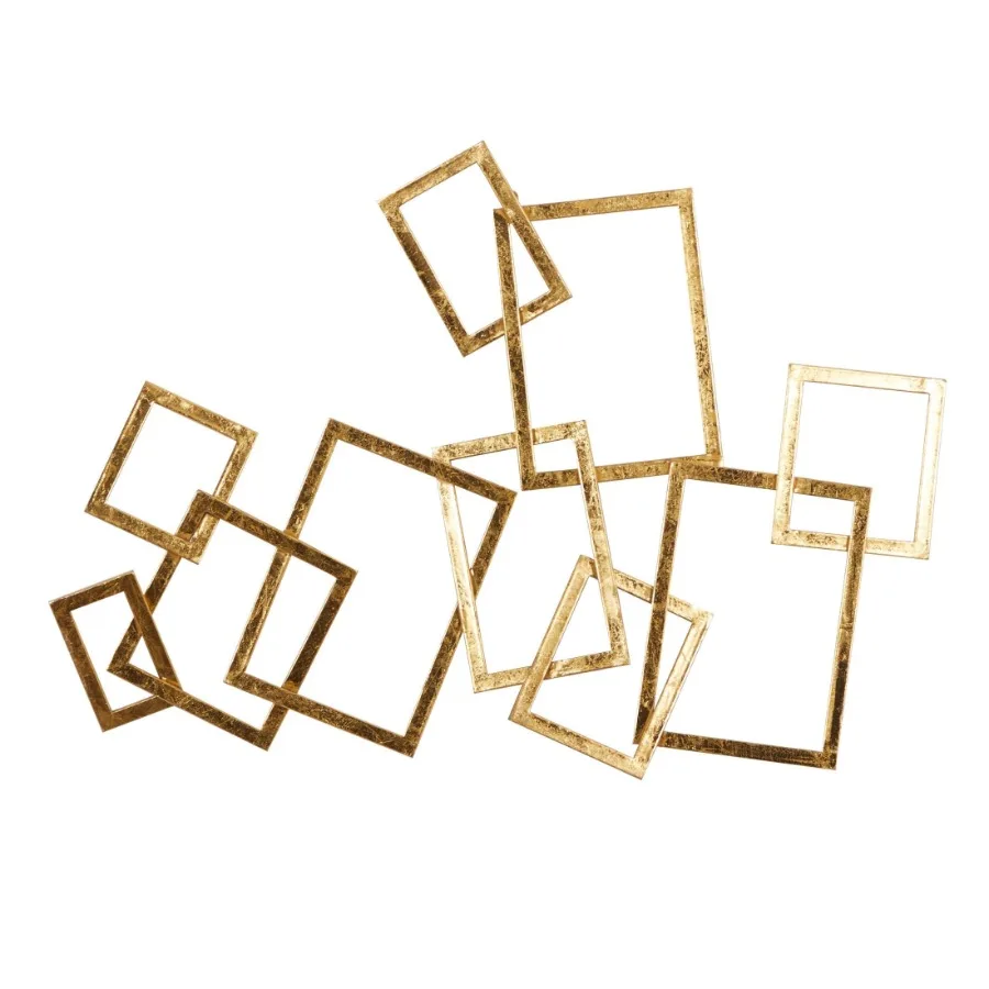 Contemporary Metal Rectangular Interconnected Frames Design Wall Décor 30"W x 22"H with Gold Polished Finish
Contemporary Metal Rectangular Interconnected Frames Design Wall Décor 30"W x 22"H with Gold Polished Finish