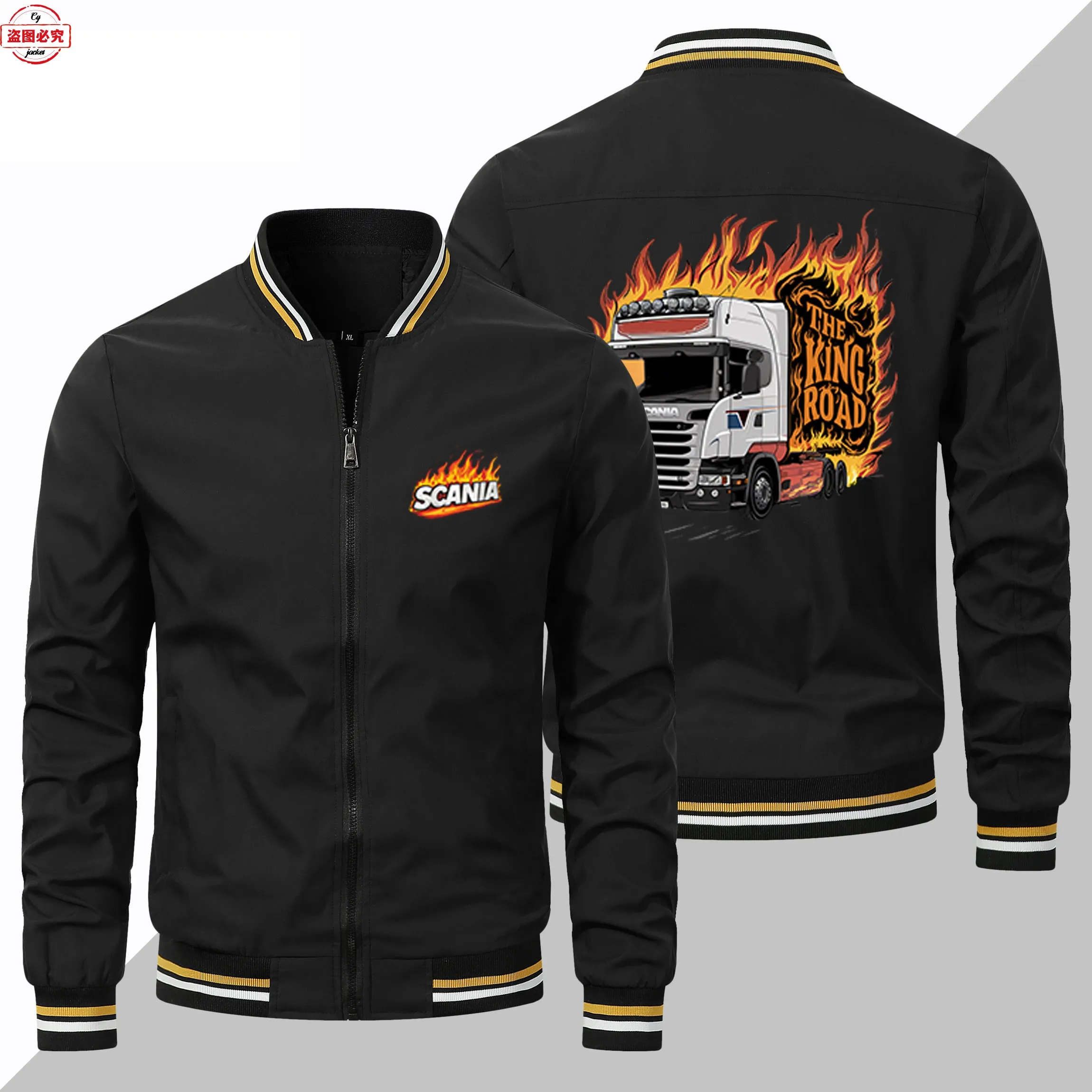 EU Size Heavy-duty Truck Logo Printed Jacket Scania Men's Top Casual Stand Collar Zipper Jacket Team Uniform Workwear
EU Size Heavy-duty Truck Logo Printed Jacket Scania Men's Top Casual Stand Collar Zipper Jacket Team Uniform Workwear