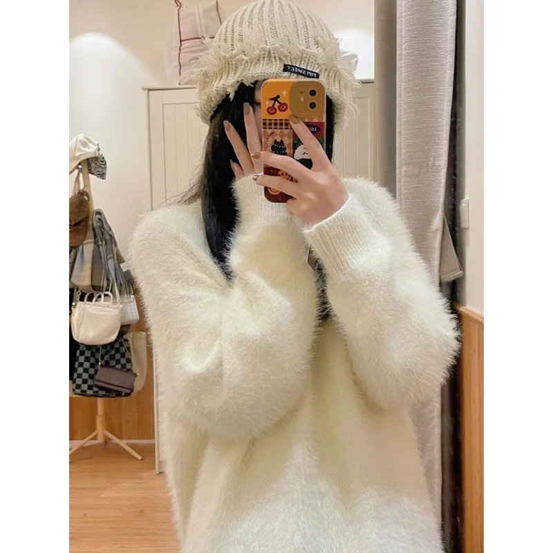 Mink Velvet Sweater for Women Winter Loose 2025 New Fashion Solid Color Loose Versatile Casual Long-sleeved Knitted Top
Mink Velvet Sweater for Women Winter Loose 2025 New Fashion Solid Color Loose Versatile Casual Long-sleeved Knitted Top