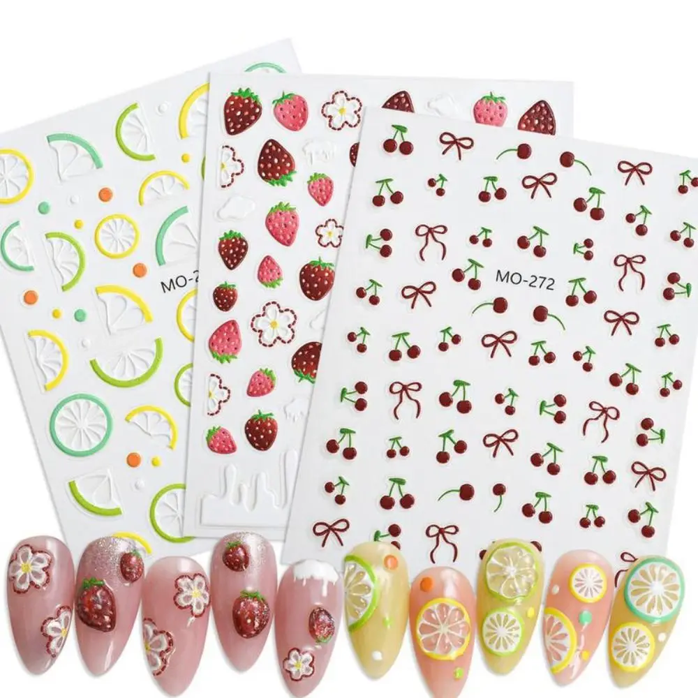 New 5D Fruit Nail Stickers Self Adhesive DIY Strawberry Lemon Cherry Flower Stickers Embossed Nail Art Sliders Decals
New 5D Fruit Nail Stickers Self Adhesive DIY Strawberry Lemon Cherry Flower Stickers Embossed Nail Art Sliders Decals