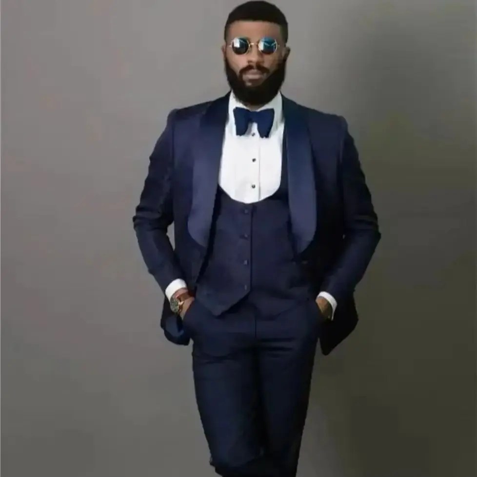 Latest Navy Blue Suits for Men 2025 Groom Tuxedo Shawl Lapel Wedding 3 Piece Male Suit Business Prom Blazer (Jacket+Pants+Vest)
Latest Navy Blue Suits for Men 2025 Groom Tuxedo Shawl Lapel Wedding 3 Piece Male Suit Business Prom Blazer (Jacket+Pants+Vest)