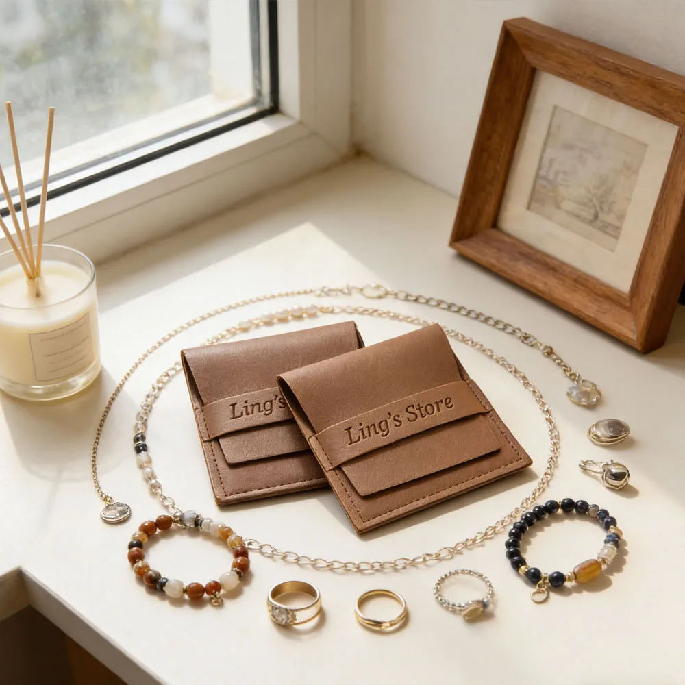 Custom Logo Brown Leather Mini Gift Bag 8x8cm Personalized Portable Travel Jewelry Pouch Rings Earrings Key Coin Card Organizer
Custom Logo Brown Leather Mini Gift Bag 8x8cm Personalized Portable Travel Jewelry Pouch Rings Earrings Key Coin Card Organizer