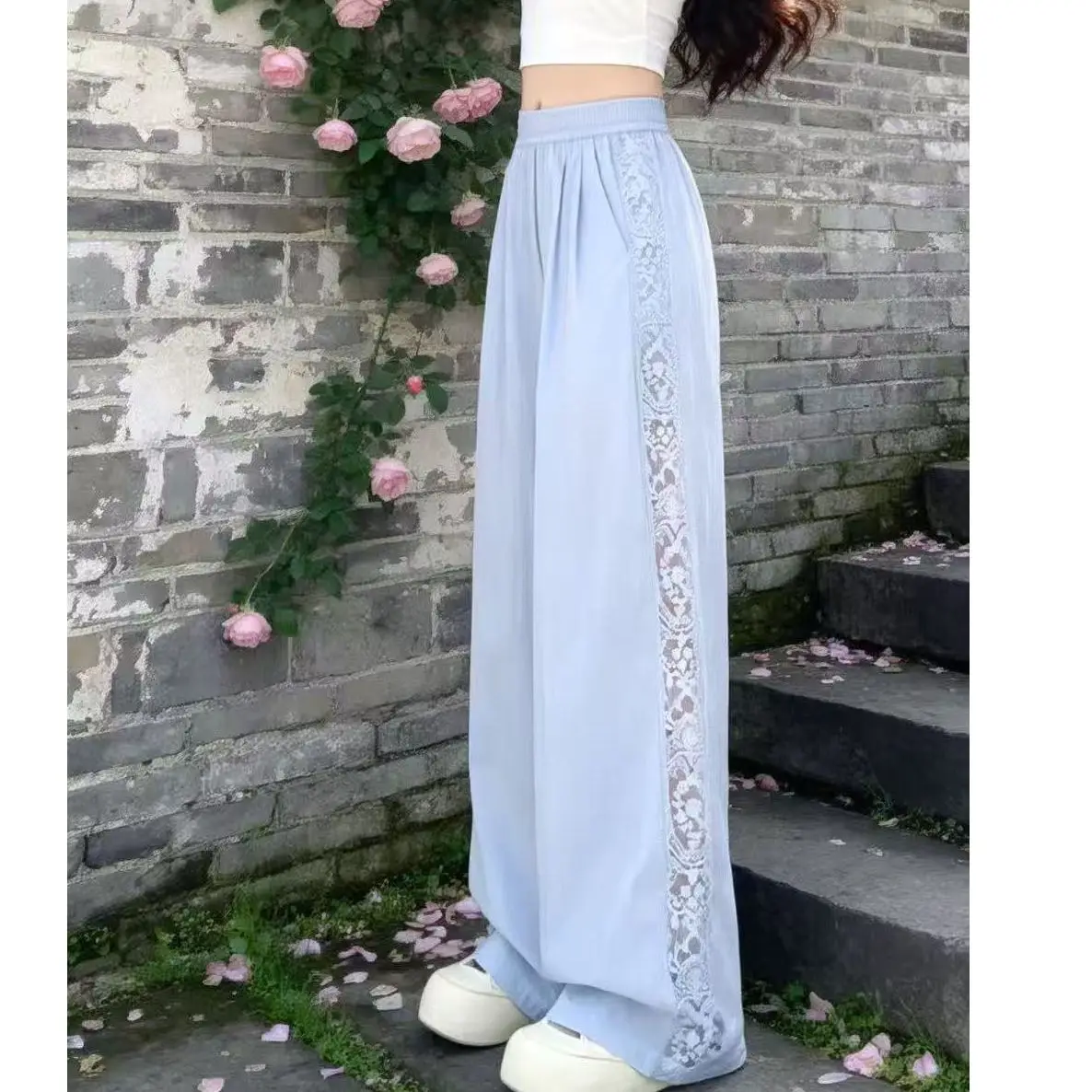 Early Spring Design Lace Hollow out Loose Women's Pants High Waist Wide Leg Casual Straight Cut Polyester Fiber Elastic Waist
Early Spring Design Lace Hollow out Loose Women's Pants High Waist Wide Leg Casual Straight Cut Polyester Fiber Elastic Waist
