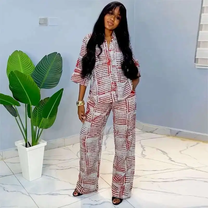 Women's Clothing 2025 Summer New Printed Three-quarter Sleeve Shirt Loose Top Long Pants Set
Women's Clothing 2025 Summer New Printed Three-quarter Sleeve Shirt Loose Top Long Pants Set