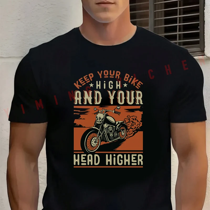 2026 Men T Shirt Keep Your Bike High And Your Head Higher Moto T-shirt Cotton Summer Casual O-neck Short Sleeve Tees
2026 Men T Shirt Keep Your Bike High And Your Head Higher Moto T-shirt Cotton Summer Casual O-neck Short Sleeve Tees