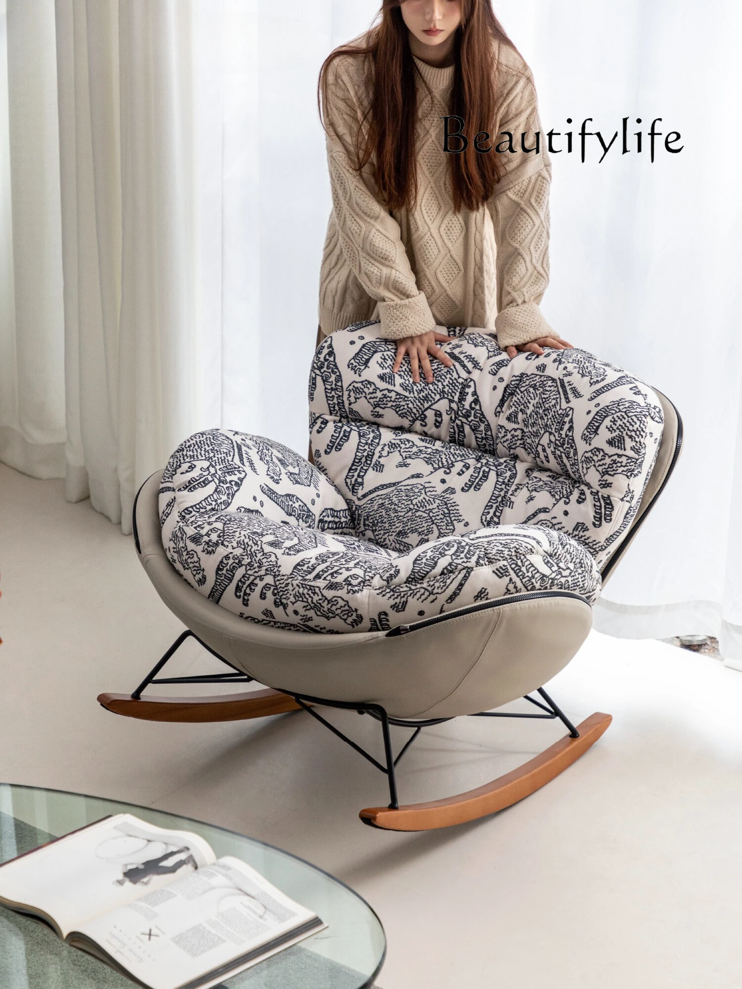 Nordic Living Room Balcony Cloth Vintage Recliner Living Room Lazy Solid Wood Single-Seat Sofa Chair
Nordic Living Room Balcony Cloth Vintage Recliner Living Room Lazy Solid Wood Single-Seat Sofa Chair