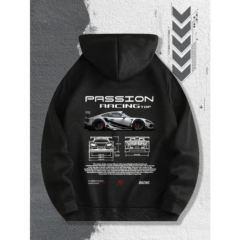 Men's Passion Racing Printed Hoodie, Racing and Sports Car Illustrations, Suitable for Daily Wear
Men's Passion Racing Printed Hoodie, Racing and Sports Car Illustrations, Suitable for Daily Wear