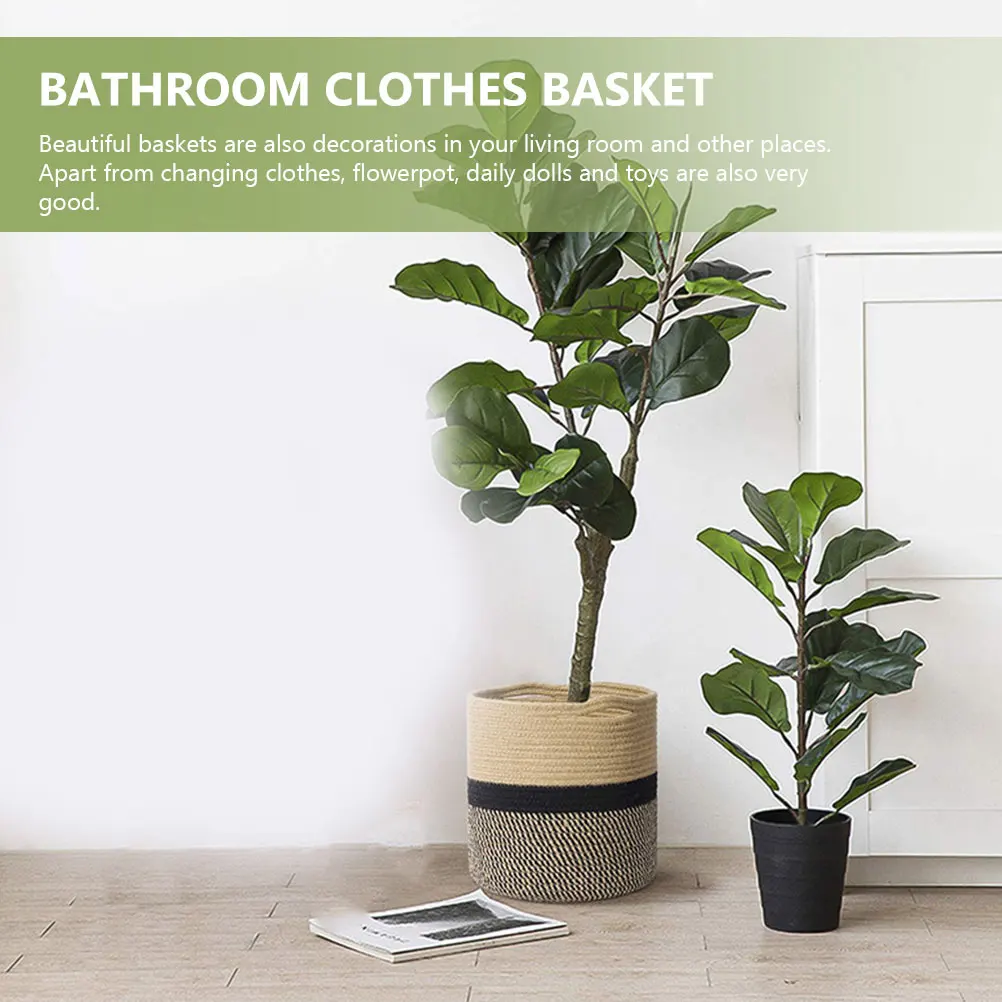 Woven Storage Basket Cotton Rope H made Natural Design Laundry Clothes Holder Office Home Tall Basket Container Bathroom
Woven Storage Basket Cotton Rope H made Natural Design Laundry Clothes Holder Office Home Tall Basket Container Bathroom