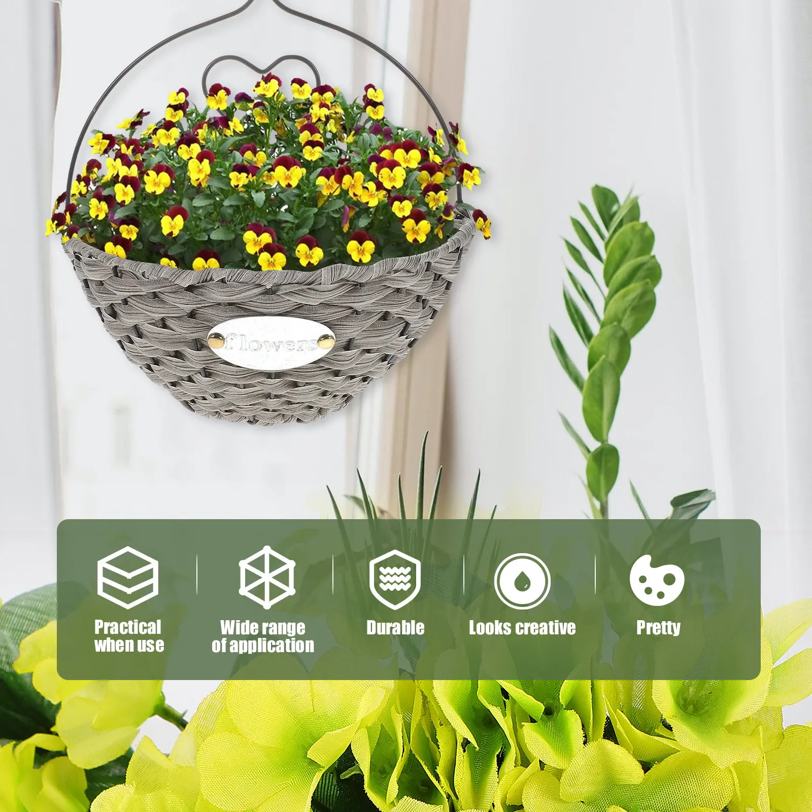 Wall Hanging Flower Basket Woven Plant Pots Indoor Decor Storage Home Garden Use Durable Long Lasting Multi Functional
Wall Hanging Flower Basket Woven Plant Pots Indoor Decor Storage Home Garden Use Durable Long Lasting Multi Functional