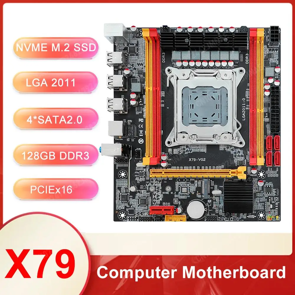 X79 Motherboard Set Kit With Intel LGA2011 Xeon E5 2650 V2 CPU DDR3 1*16GB 1600MHZ ECC RAM Memory NVME M.2 SATA for Intel CPU E5
X79 Motherboard Set Kit With Intel LGA2011 Xeon E5 2650 V2 CPU DDR3 1*16GB 1600MHZ ECC RAM Memory NVME M.2 SATA for Intel CPU E5