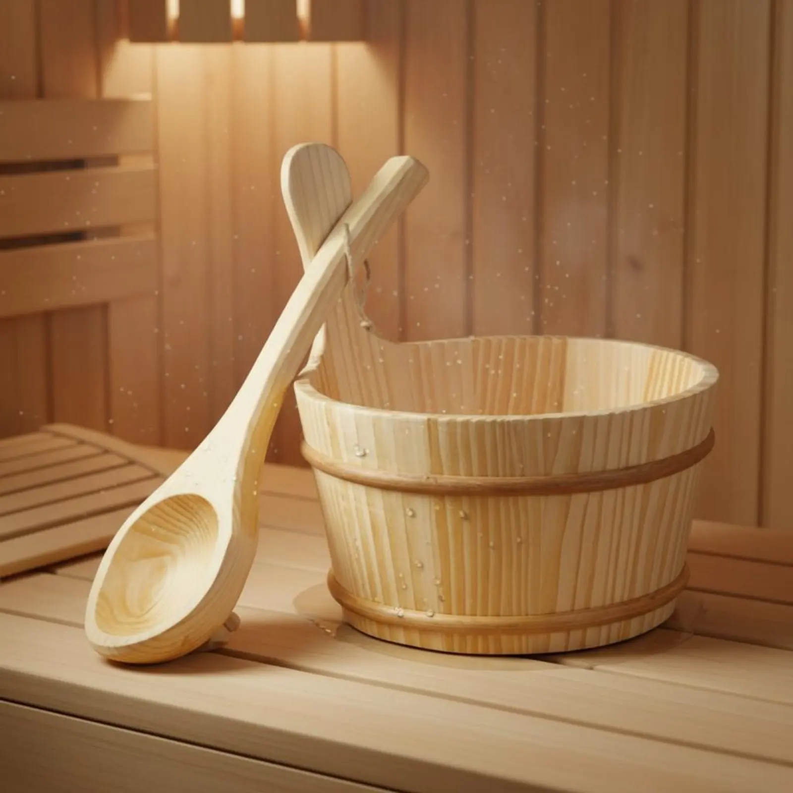 Sauna Pail and Ladle Easy to Hold Spa Accessory for Steam Bath
Sauna Pail and Ladle Easy to Hold Spa Accessory for Steam Bath