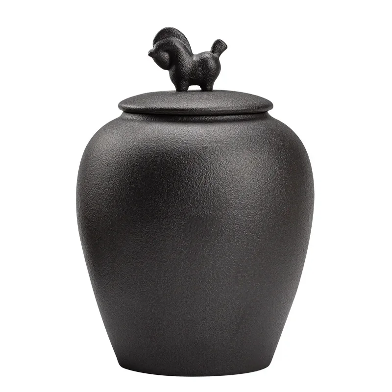 Horse Ceramic Sealed Tea Jar Room Decoration Food Storage Black Porcelain Container
Horse Ceramic Sealed Tea Jar Room Decoration Food Storage Black Porcelain Container