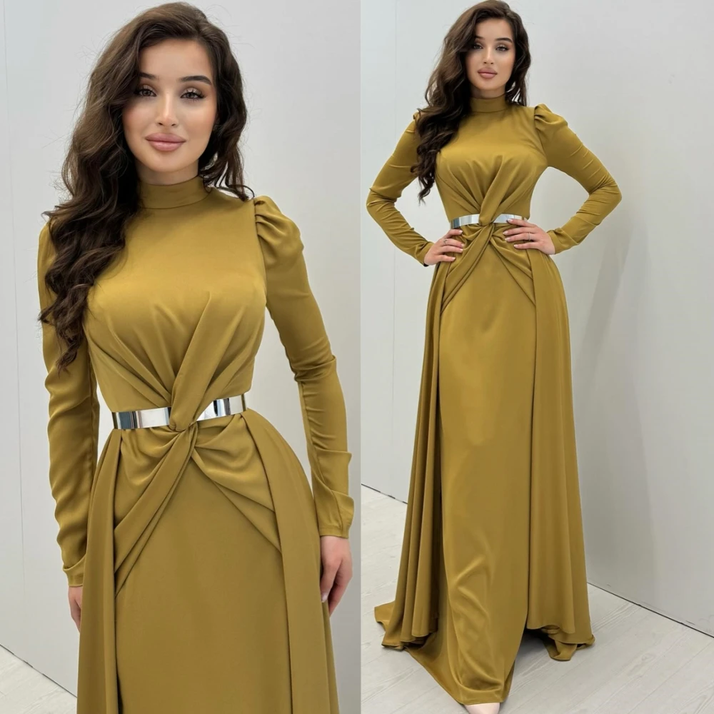 Customized Fashion Evening Dress Fashion Sweep Train High Collar Prom Dresses Delicate Long Sleeves Special Occasion Gowns
Customized Fashion Evening Dress Fashion Sweep Train High Collar Prom Dresses Delicate Long Sleeves Special Occasion Gowns