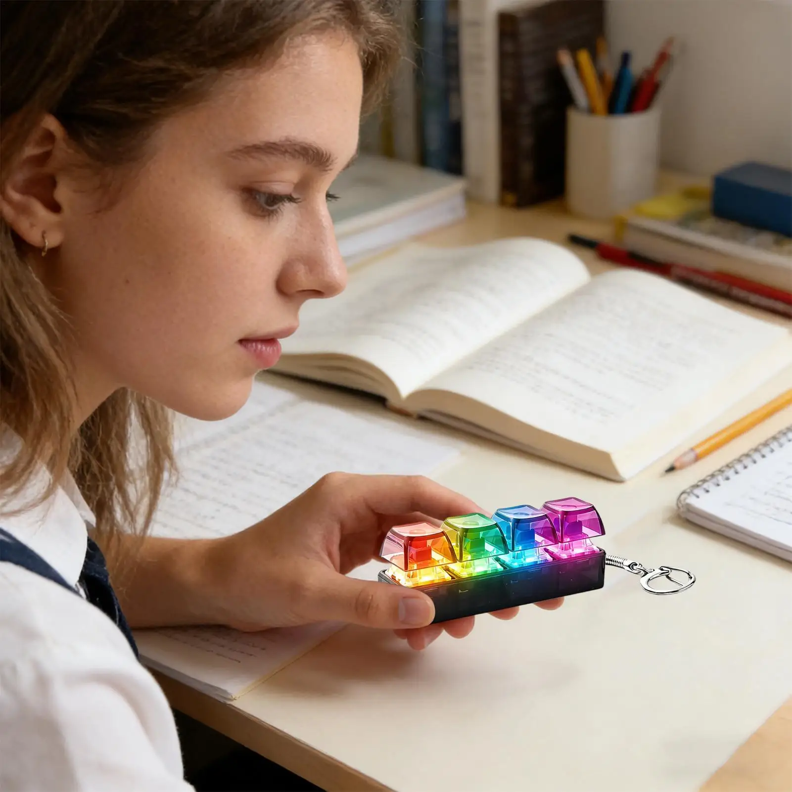 Игрушка-антистресс в виде клавиатуры с RGB-подсветкой, звуковая клавиатура-фиджет для дома, класса, встреч, школы, путешествий, офиса, вечеринок
Игрушка-антистресс в виде клавиатуры с RGB-подсветкой, звуковая клавиатура-фиджет для дома, класса, встреч, школы, путешествий, офиса, вечеринок