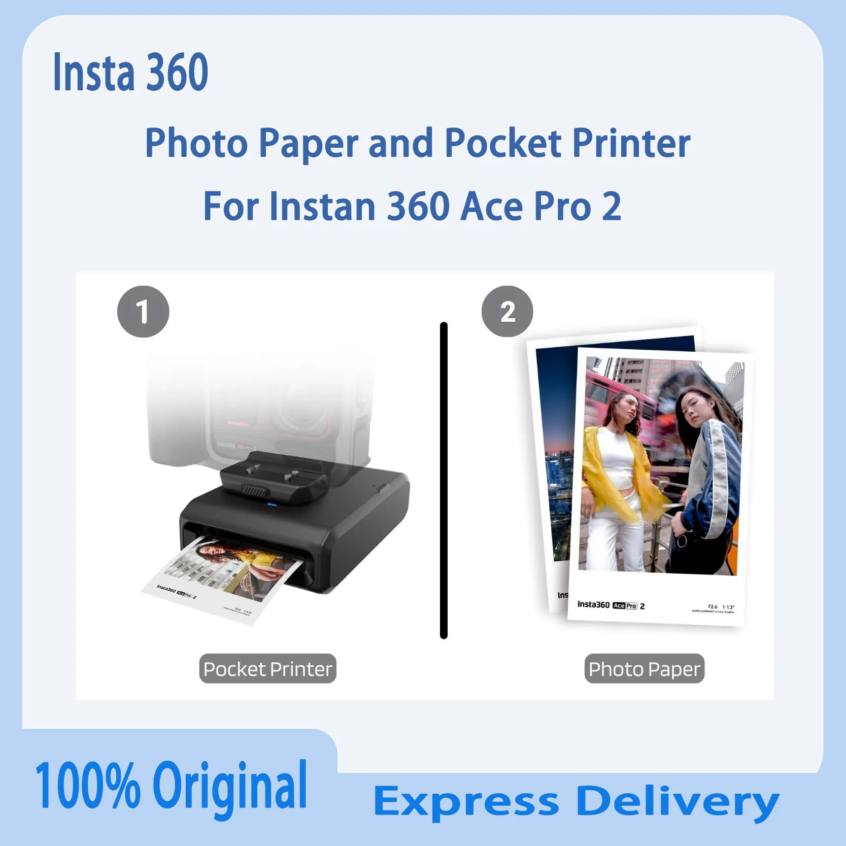 Original Insta360 Ace Pro 2 Pocket Printer Photo Portable Bluetooth 300 DPI Paper Cartridge for Insta 360 Ace Pro 2 Accessories
Original Insta360 Ace Pro 2 Pocket Printer Photo Portable Bluetooth 300 DPI Paper Cartridge for Insta 360 Ace Pro 2 Accessories