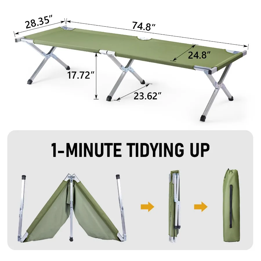 RHB-03A Portable Folding Camping Cot with Carrying Bag Army Green
RHB-03A Portable Folding Camping Cot with Carrying Bag Army Green