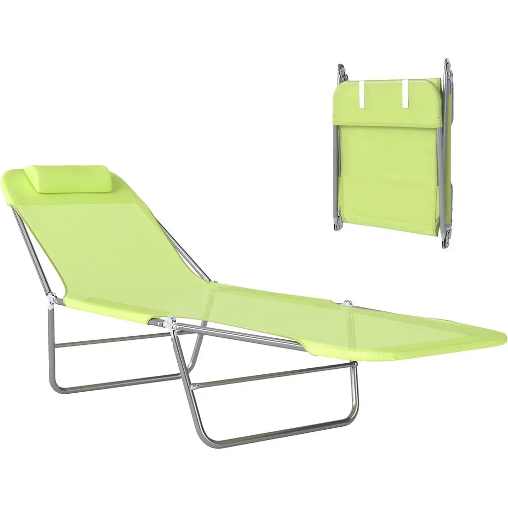 Green Outdoor Chaise Lounge Chairs with Pillow, Reclining Back, Steel Frame & Mesh for Pool, Beach, Patio
Green Outdoor Chaise Lounge Chairs with Pillow, Reclining Back, Steel Frame & Mesh for Pool, Beach, Patio