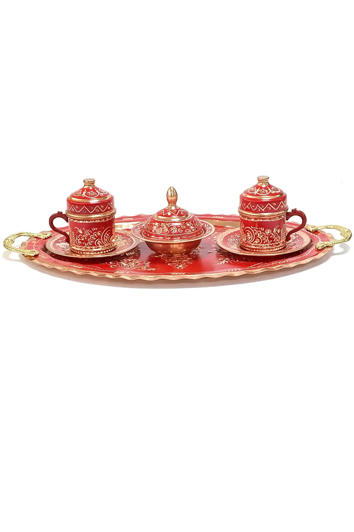 Dovi red 2 person tray with full hand embroidered copper cup set handmade espresso cup
Dovi red 2 person tray with full hand embroidered copper cup set handmade espresso cup