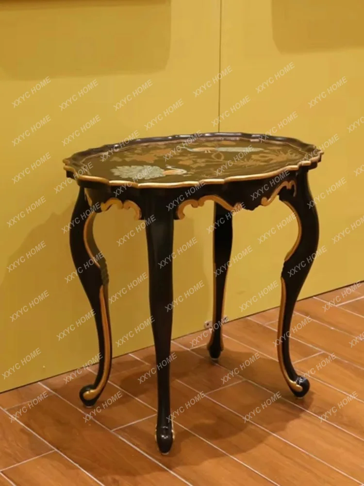 Lhand-painted solid wood carving flower gold painting black khaki classical painting tea corner table
Lhand-painted solid wood carving flower gold painting black khaki classical painting tea corner table