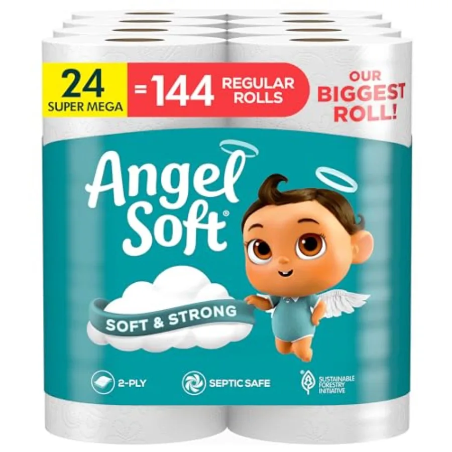 Toilet Paper, 24 Rolls = 144 Regular Rolls, Soft and Strong Toilet Tissue
Toilet Paper, 24 Rolls = 144 Regular Rolls, Soft and Strong Toilet Tissue