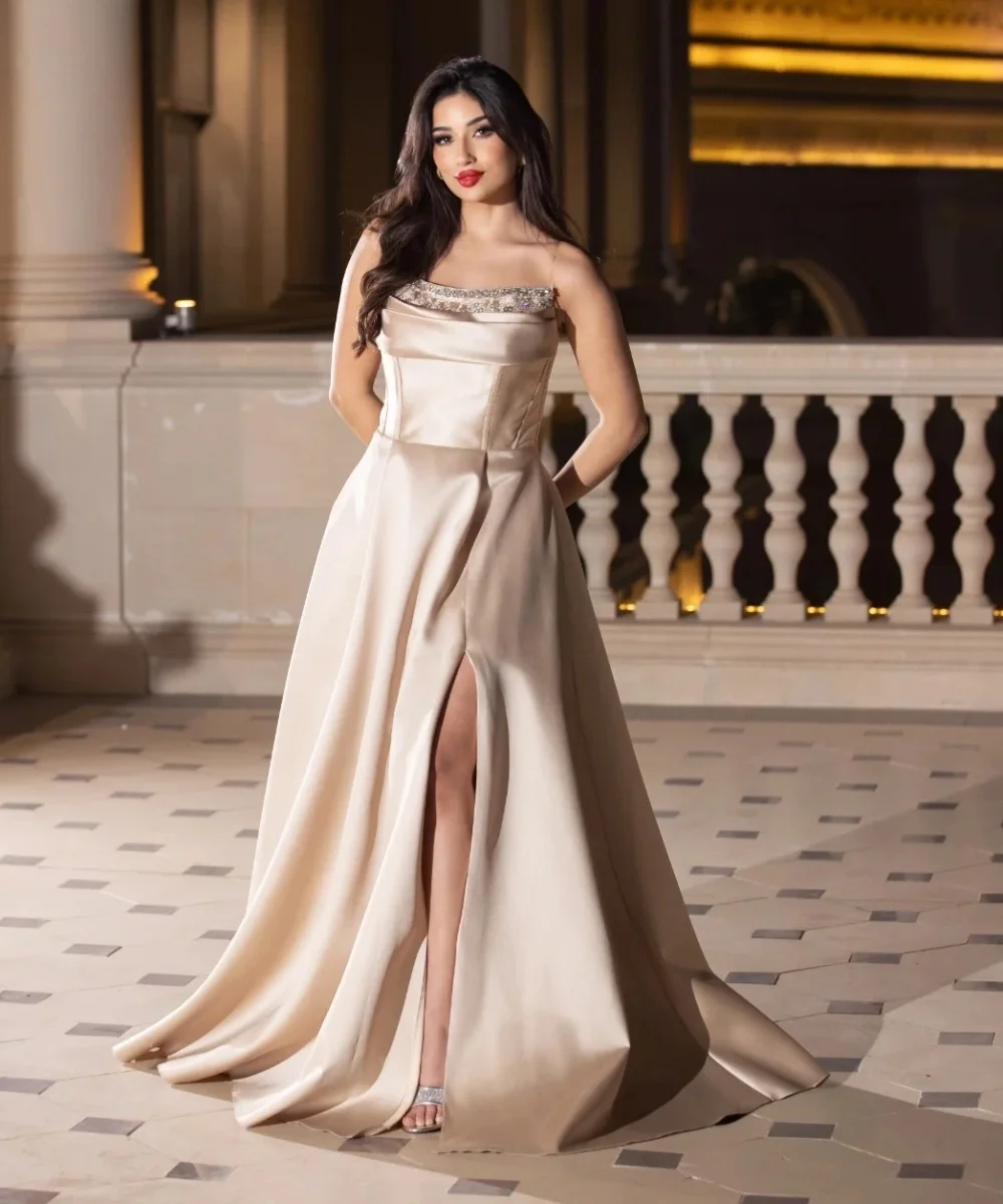 Customized Matching Charmeuse Pleat Sequined A-line Strapless Long Celebrity Bespoke Occasion Evening Dresses Chinese Style
Customized Matching Charmeuse Pleat Sequined A-line Strapless Long Celebrity Bespoke Occasion Evening Dresses Chinese Style