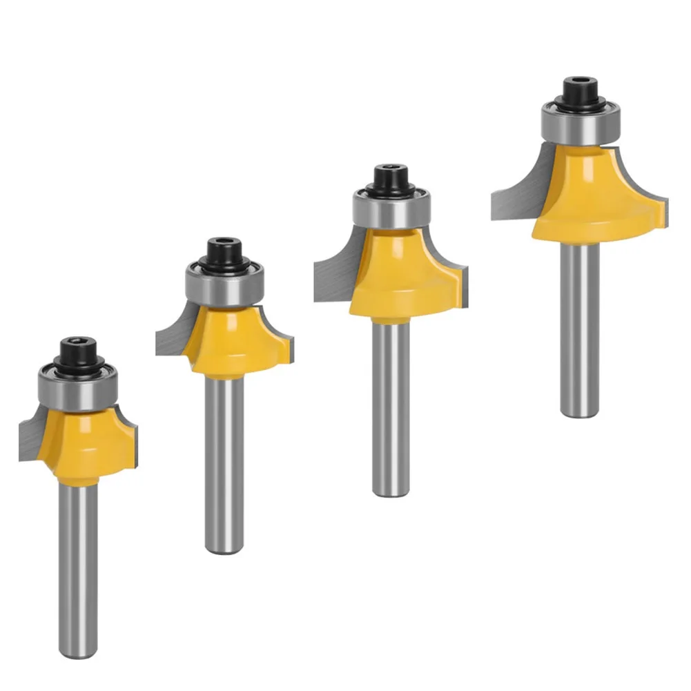 4pcs/Set Roundover Router Bit Set With Bearing Milling Cutter 6mm Shank For Woodworking Tool Carbide Wood Router Bits
4pcs/Set Roundover Router Bit Set With Bearing Milling Cutter 6mm Shank For Woodworking Tool Carbide Wood Router Bits