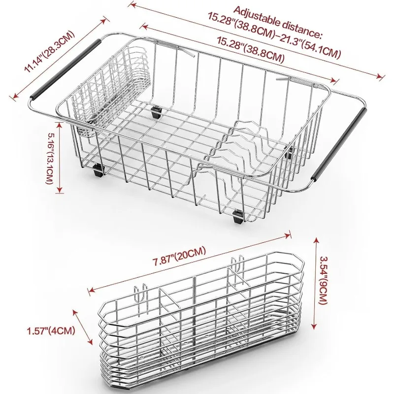 Large Dish Drainer Rack in Sink Adjustable, Expandable 304 Stainless Steel Metal Dish Drying Rack Organizer with Stainless
Large Dish Drainer Rack in Sink Adjustable, Expandable 304 Stainless Steel Metal Dish Drying Rack Organizer with Stainless