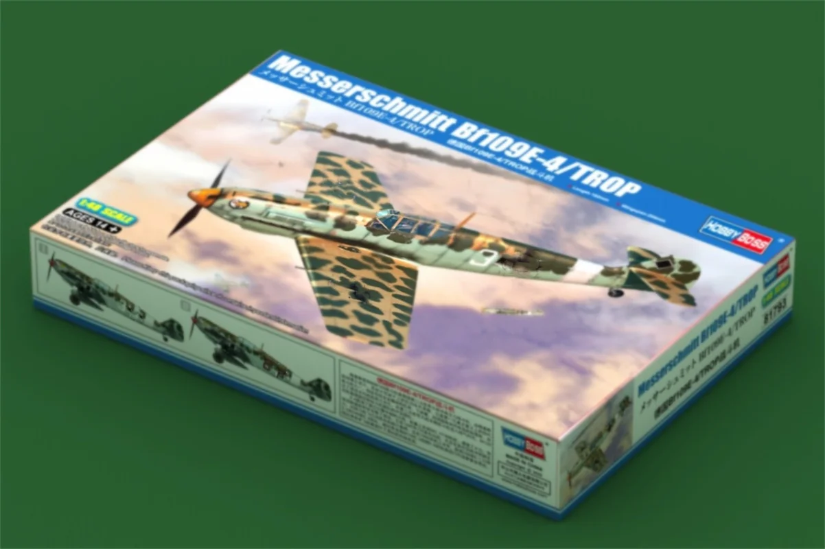 HobbyBoss 81793 1/48 Scale Messerschmitt Bf109E-4/TROP Military Plastic Aircraft Assembly Model Kit
HobbyBoss 81793 1/48 Scale Messerschmitt Bf109E-4/TROP Military Plastic Aircraft Assembly Model Kit