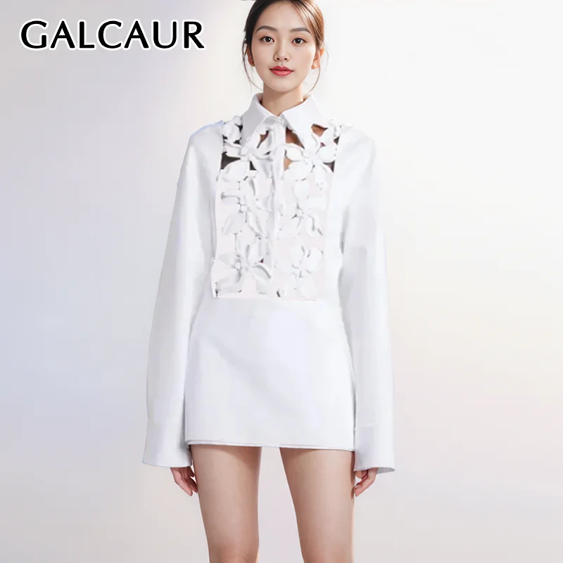 GALCAUR Solid Hollow Out Dresses For Women Lapel Long Sleeve High Waist Single Breasted Patchwork Appliques Loose Dress Female
GALCAUR Solid Hollow Out Dresses For Women Lapel Long Sleeve High Waist Single Breasted Patchwork Appliques Loose Dress Female