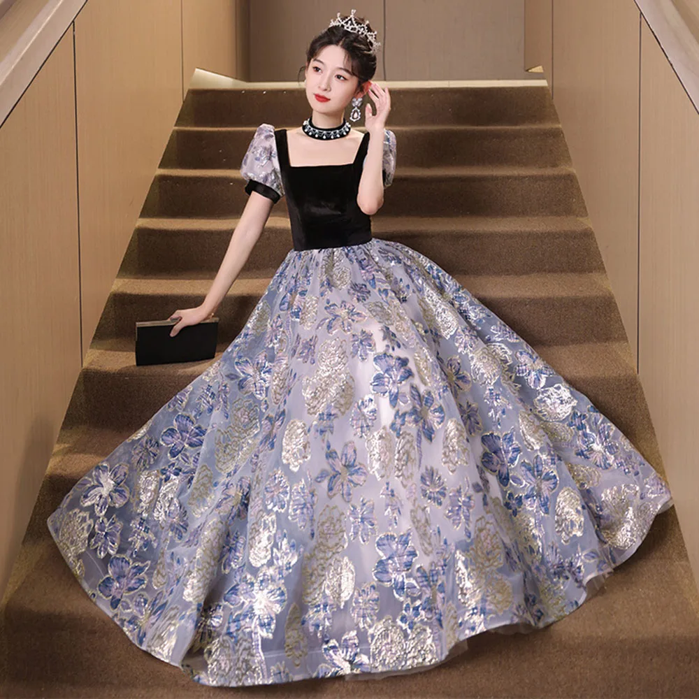 Light Luxury Women Evening Dress 2025 New Elegant Spliced Velvet Printed A-Line Prom Gown Classical Square Collar Female Vestido
Light Luxury Women Evening Dress 2025 New Elegant Spliced Velvet Printed A-Line Prom Gown Classical Square Collar Female Vestido