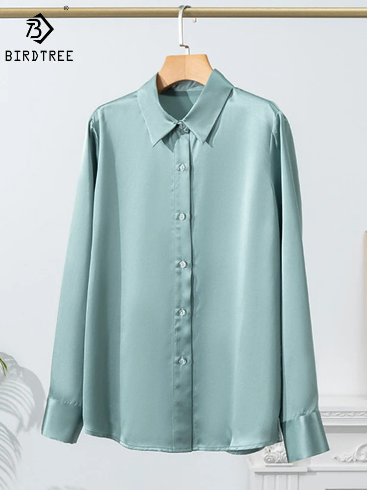 Birdtree 100%Plain Crepe Satin Silk Shirt Women's Lapel Long Sleeve Solid Loose Comfortable Commute Blouse Spring 2024 T3D953QD
Birdtree 100%Plain Crepe Satin Silk Shirt Women's Lapel Long Sleeve Solid Loose Comfortable Commute Blouse Spring 2024 T3D953QD