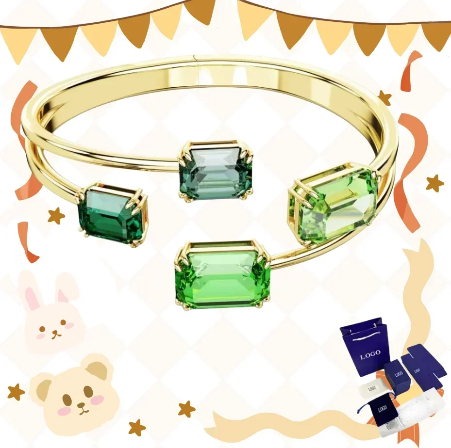 Высококачественный восьмиугольный браслет Millenia с зеленым позолоченным покрытием, женские украшения, романтический праздничный подарок
Высококачественный восьмиугольный браслет Millenia с зеленым позолоченным покрытием, женские украшения, романтический праздничный подарок