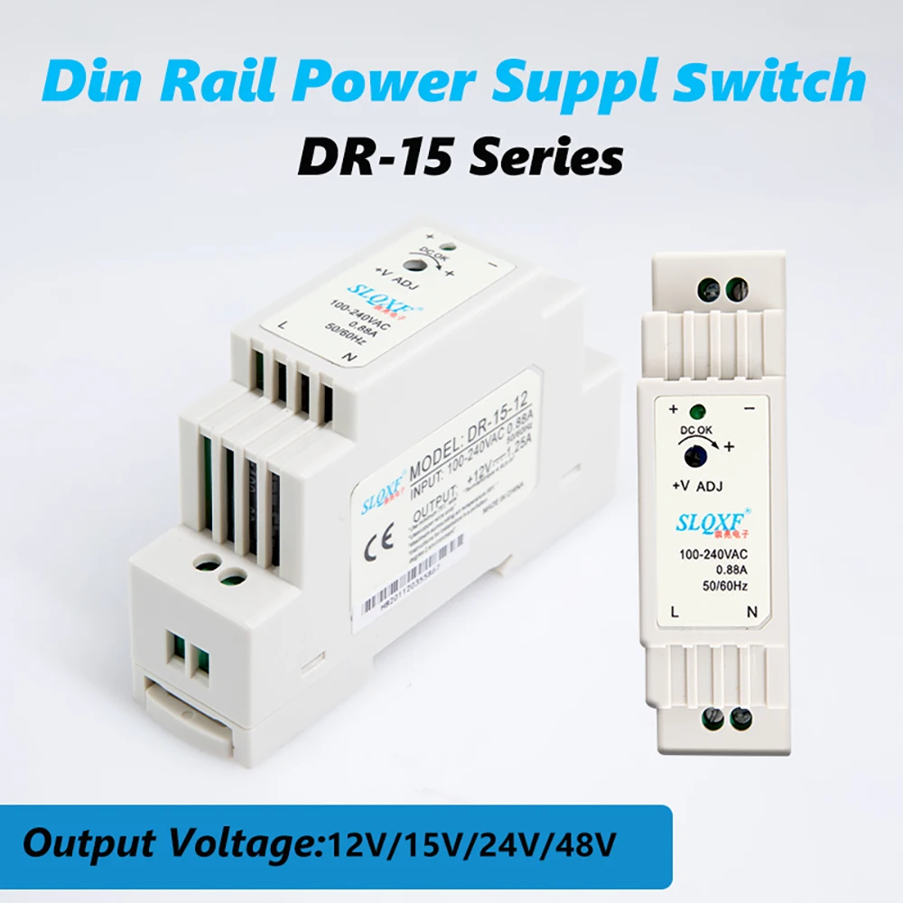 DR-15W Single Output 5V 12V 15V 24V Industrial Din Rail Power Supply Switch DR-30W DR-45W DR-60W Easy To Install MDR
DR-15W Single Output 5V 12V 15V 24V Industrial Din Rail Power Supply Switch DR-30W DR-45W DR-60W Easy To Install MDR