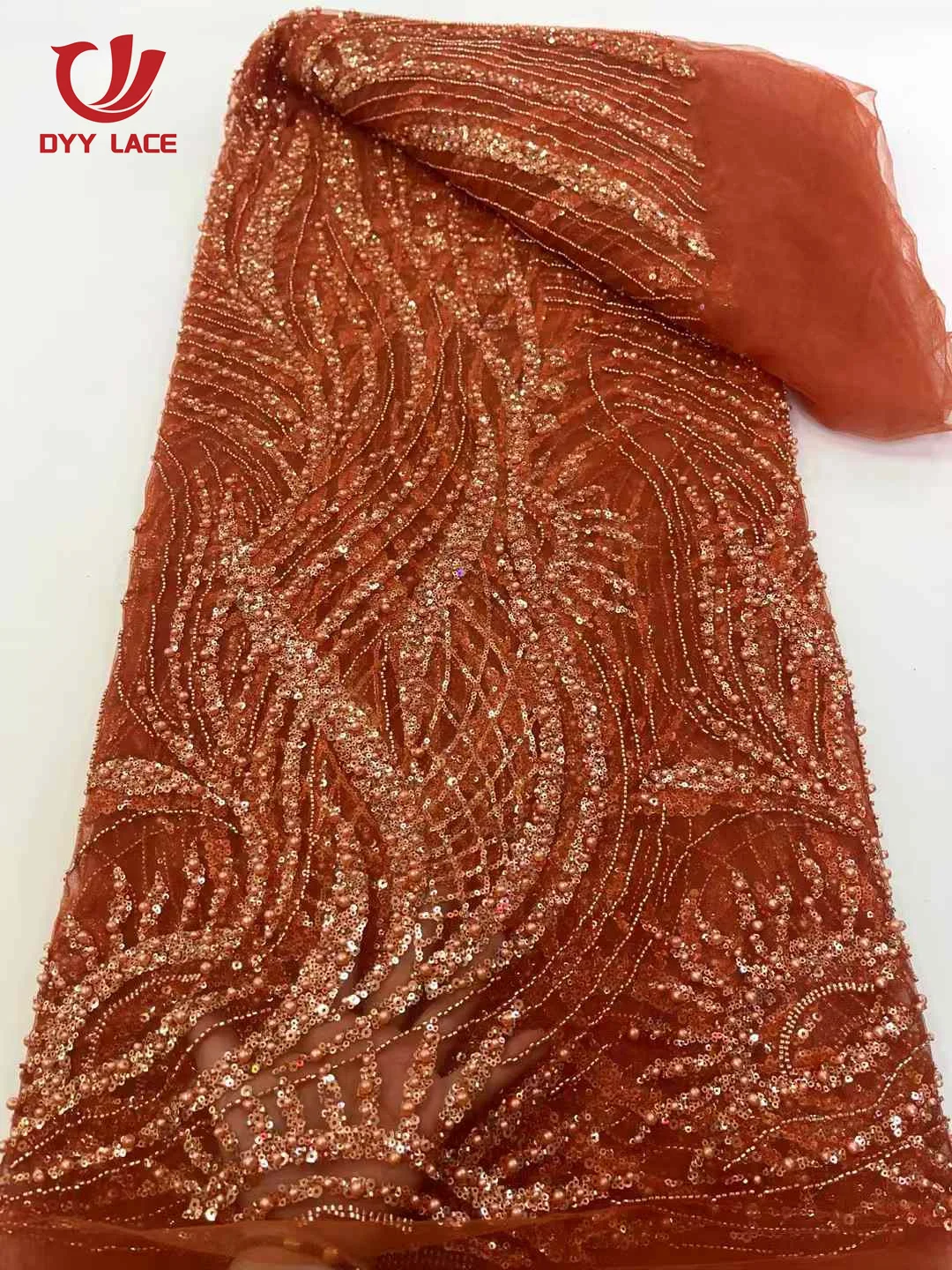 Luxury African Nigerian Tulle Lace Fabric Sequins Sewing Beaded Groom Embroidery Dresses 2025 High Quality 5 Yards
Luxury African Nigerian Tulle Lace Fabric Sequins Sewing Beaded Groom Embroidery Dresses 2025 High Quality 5 Yards