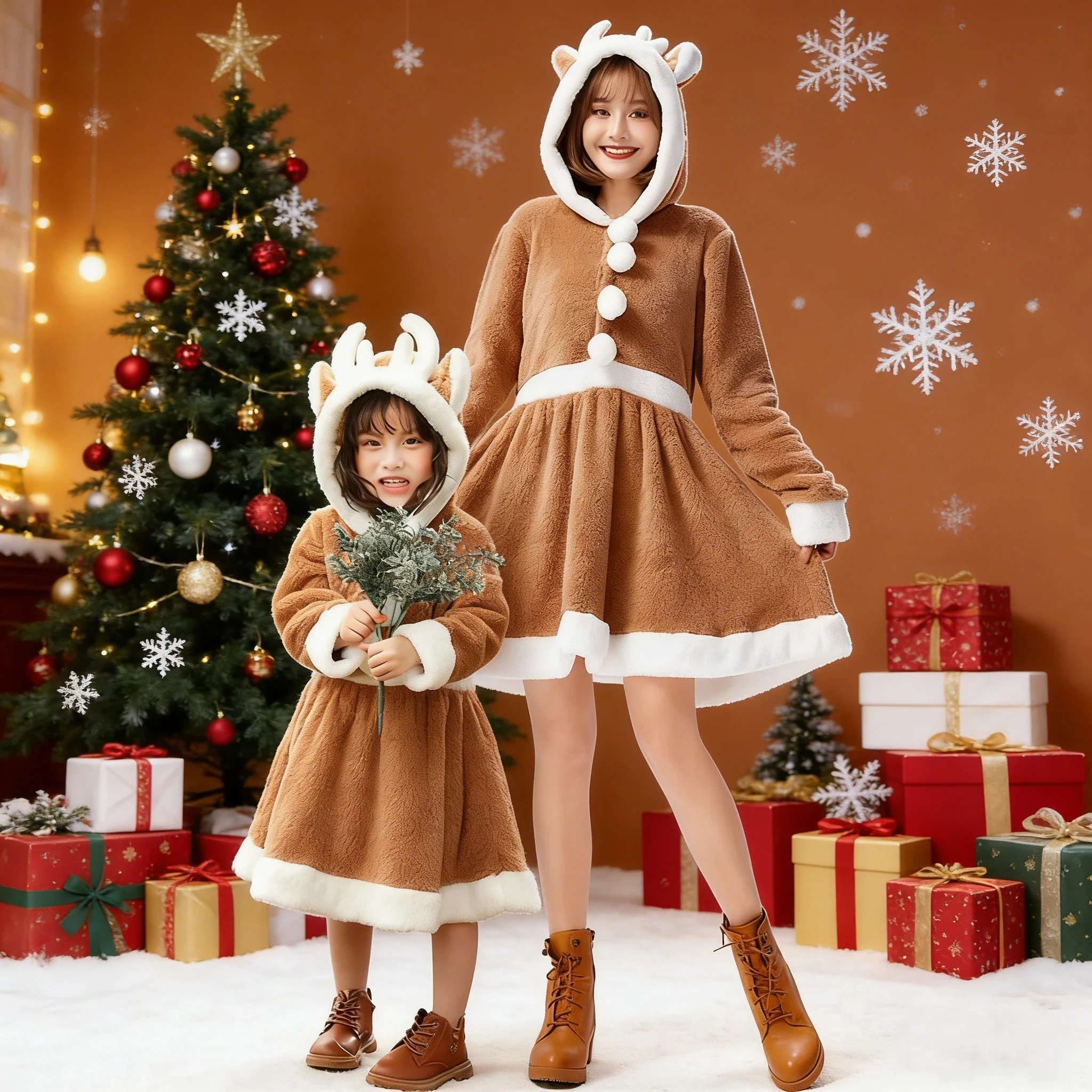 Cosplay Parent Enfants Clothes Adult Enfant Animals Elk Christmas Reindeer Velvet Hooded Dresses Halloween Role Play Dress Up
Cosplay Parent Enfants Clothes Adult Enfant Animals Elk Christmas Reindeer Velvet Hooded Dresses Halloween Role Play Dress Up
