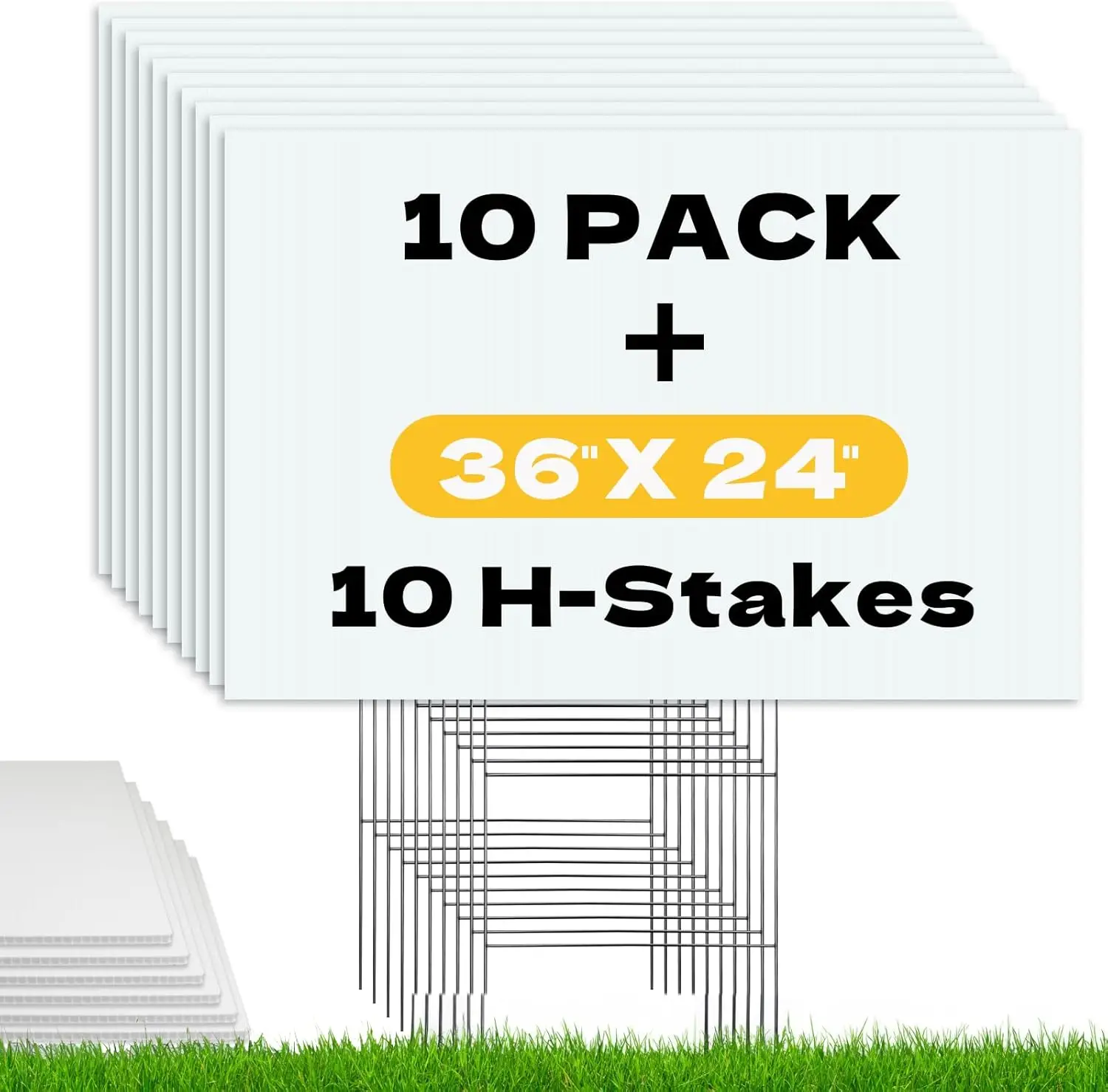 Large Blank Yard Signs with Stakes 24x36 Inch, Corrugated Plastic Poster Boards for Sales, Parties, Events - 10 Pack
Large Blank Yard Signs with Stakes 24x36 Inch, Corrugated Plastic Poster Boards for Sales, Parties, Events - 10 Pack