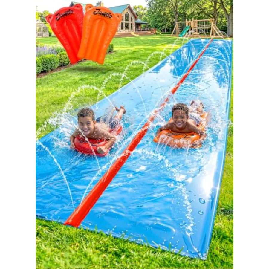 Backyard outdoor water slide for kids: 40FT mega blue slip splash and slide with red sprinkler double lane includes 2 bodyboard
Backyard outdoor water slide for kids: 40FT mega blue slip splash and slide with red sprinkler double lane includes 2 bodyboard