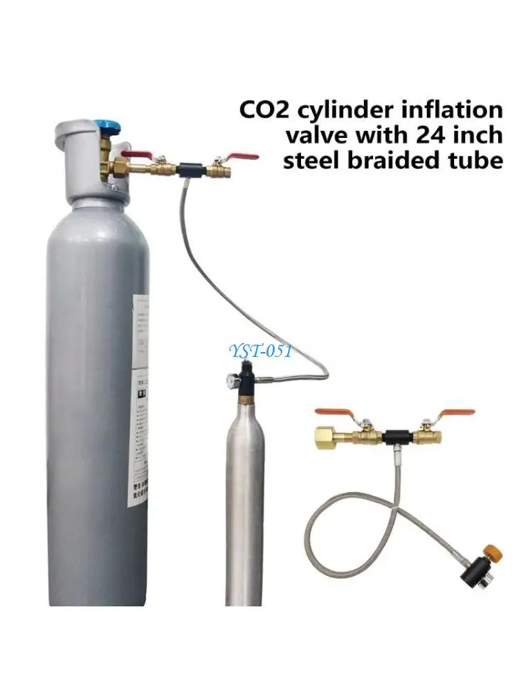 E15A CO2 Cylinder Refilling Accessory CO2 Cylinder Refilling Adapter with Braided Hose
E15A CO2 Cylinder Refilling Accessory CO2 Cylinder Refilling Adapter with Braided Hose