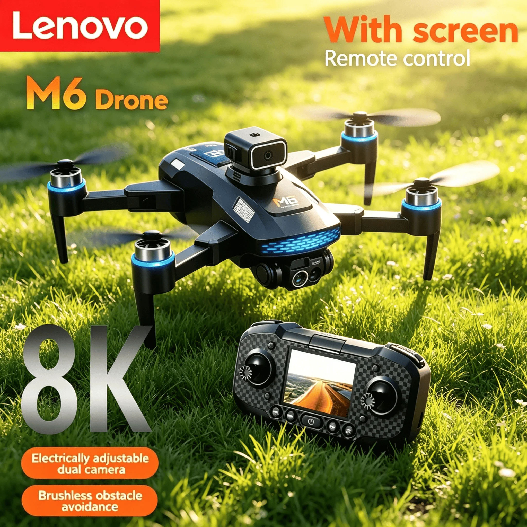 Новый дрон Lenovo M6 с камерой 8K HD, профессиональный квадрокоптер с 5G WiFi FPV, пультом управления с экраном, складной БПЛА для аэрофотосъемки
Новый дрон Lenovo M6 с камерой 8K HD, профессиональный квадрокоптер с 5G WiFi FPV, пультом управления с экраном, складной БПЛА для аэрофотосъемки