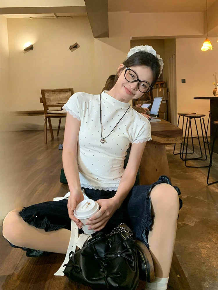 Song Zhengen Women's Slim Fit ort Sve T-irt ter Ne Polka Dot Summer Top Korean Sle Commute Faion
Song Zhengen Women's Slim Fit ort Sve T-irt ter Ne Polka Dot Summer Top Korean Sle Commute Faion