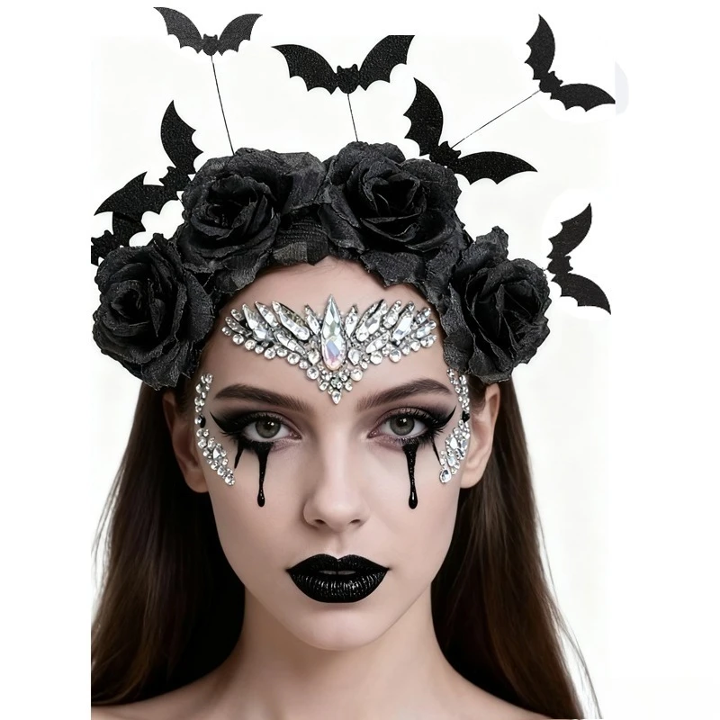 Bat Headbands for Women, Halloween Devil Headpiece with Flower, Day of the Dead Costume Accessory, Gothic Festival Hair Band
Bat Headbands for Women, Halloween Devil Headpiece with Flower, Day of the Dead Costume Accessory, Gothic Festival Hair Band