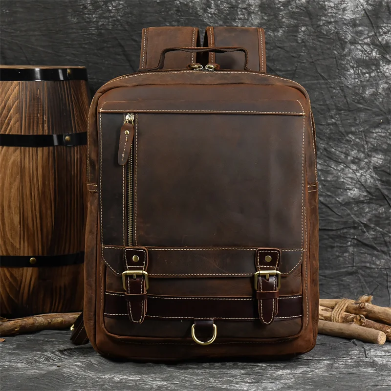 Crazy Horse Backpacks For Women Retro Men's Backpack Genuine Leather School Bags High Capacity Men Travel Bag Casual Student Bag
Crazy Horse Backpacks For Women Retro Men's Backpack Genuine Leather School Bags High Capacity Men Travel Bag Casual Student Bag