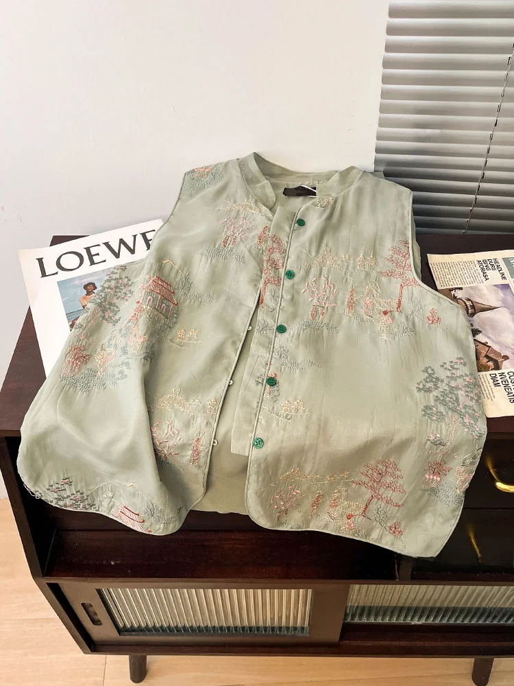 Новый китайский костюм Sle Reformed Tang, жилет, женский летний легкий европейский топ из органзы в стиле пэчворк с вышивкой для тяжелой промышленности
Новый китайский костюм Sle Reformed Tang, жилет, женский летний легкий европейский топ из органзы в стиле пэчворк с вышивкой для тяжелой промышленности