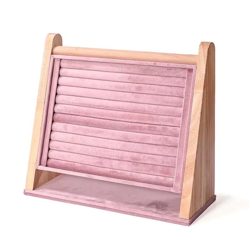 Exhibition Wood Beveled Rings Stud Earrings Display Stand Velvet Jewelry Display Rack Holder
Exhibition Wood Beveled Rings Stud Earrings Display Stand Velvet Jewelry Display Rack Holder