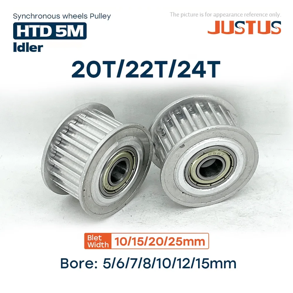 HTD 5M 20T/22T/24 Teeth Idler Type Timing Pulley Bore 5/6/7/8/10/12/15mm for 10/15/20/25mm Width Belt Used In Linear Pulley 5GT
HTD 5M 20T/22T/24 Teeth Idler Type Timing Pulley Bore 5/6/7/8/10/12/15mm for 10/15/20/25mm Width Belt Used In Linear Pulley 5GT