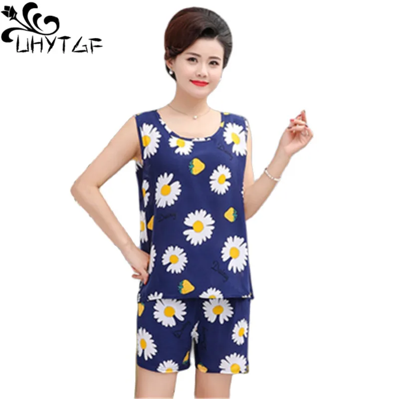 UHYTGF Womens Summer Two Piece Set Printed Cotton Silk Home Clothes Pajama Ladies Thin 4XL Loose Size Sleepwear Suit Female 2403
UHYTGF Womens Summer Two Piece Set Printed Cotton Silk Home Clothes Pajama Ladies Thin 4XL Loose Size Sleepwear Suit Female 2403