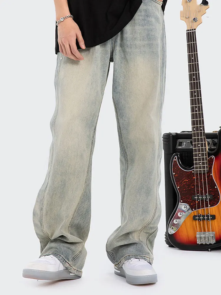Washed Casual Men's Jeans Spring Autumn Green Straight Loose Light Color Splicing Leisure Long Pants American High Street Style
Washed Casual Men's Jeans Spring Autumn Green Straight Loose Light Color Splicing Leisure Long Pants American High Street Style