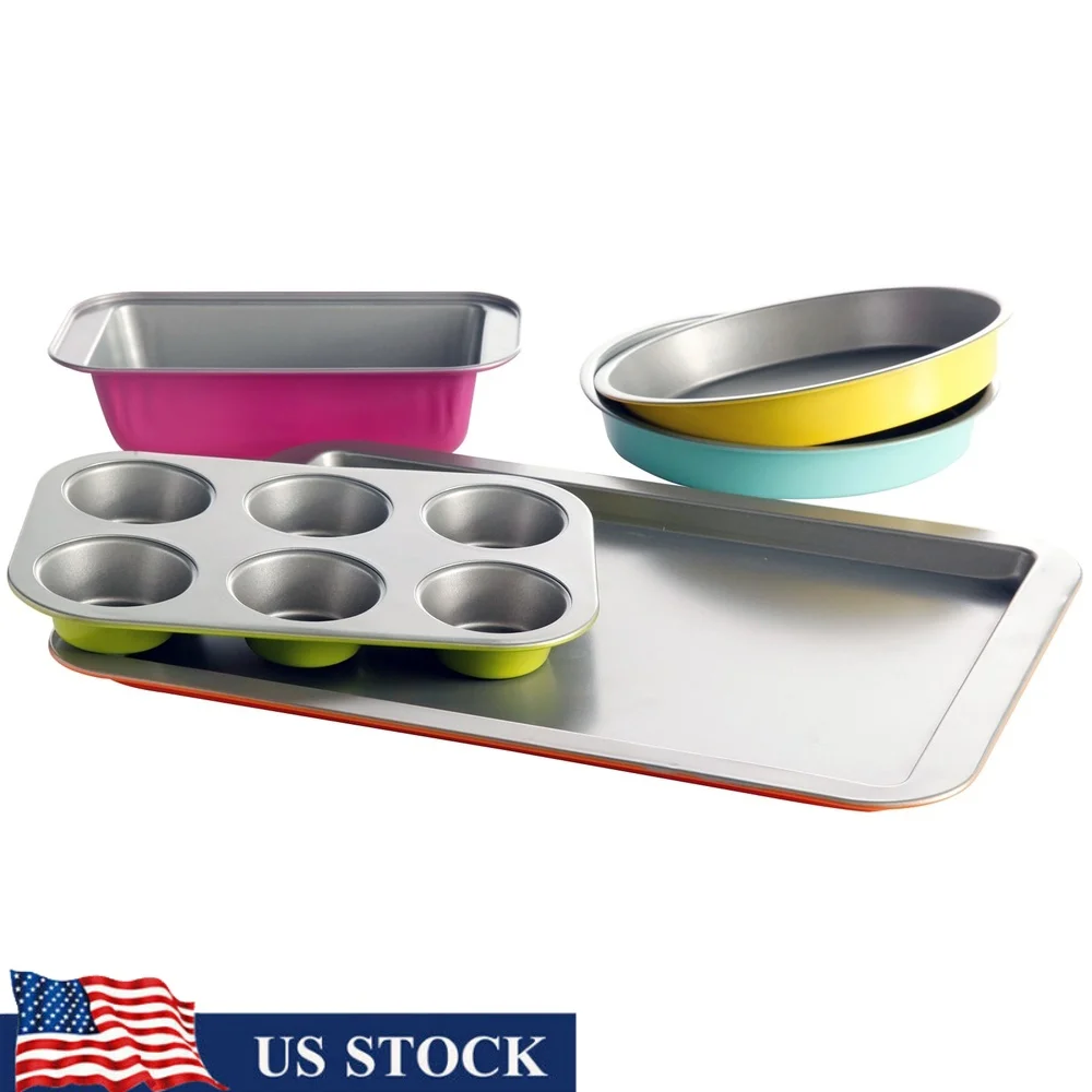 5 Piece Carbon Steel Bakeware Set Non-Stick Muffin Loaf Round Cake Pans Dishwasher Safe Kitchen Essentials Easy Cleanup
5 Piece Carbon Steel Bakeware Set Non-Stick Muffin Loaf Round Cake Pans Dishwasher Safe Kitchen Essentials Easy Cleanup