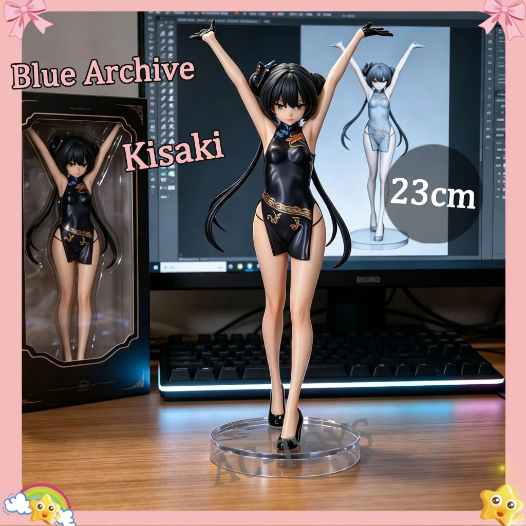 22cm Blue Archive Ryuuka Kisaki PVC Figure - Black Cheongsam Girl with Arms Raised High - Cute Stretching Pose Movable Model Toy
22cm Blue Archive Ryuuka Kisaki PVC Figure - Black Cheongsam Girl with Arms Raised High - Cute Stretching Pose Movable Model Toy