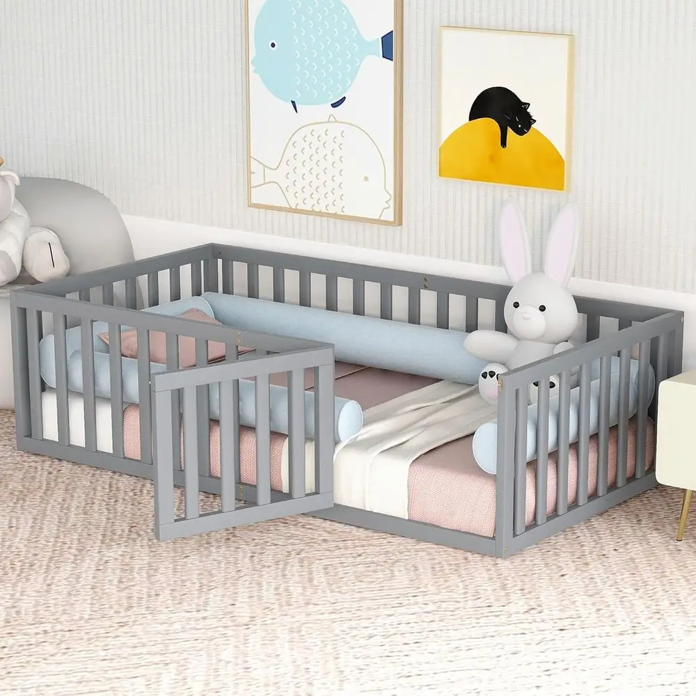 Twin Size Wood Loft Bed with Stairs, Suitable for Kids, Gray Color
Twin Size Wood Loft Bed with Stairs, Suitable for Kids, Gray Color